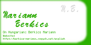 mariann berkics business card
